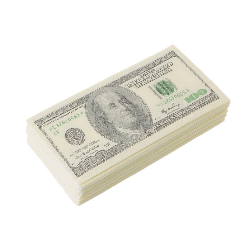 9Pcs/1 Pack 3 Schichten Weichen Druck Dollar Bill Lustige Geld Wc Tissue Papier