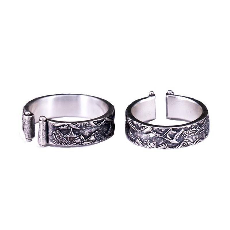 Nowa gorąca sprzedaż moda Retro proste 925 Sterling Silver mężczyźni i kobiety pary pierścienie osobowość Trend kreatywna biżuteria