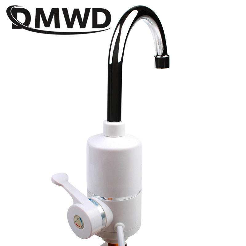 DMWD-grifo de ducha eléctrico instantáneo, 3000W, para baño, cocina, sin depósito, calefacción instantánea, agua fría y caliente, enchufe europeo y estadounidense
