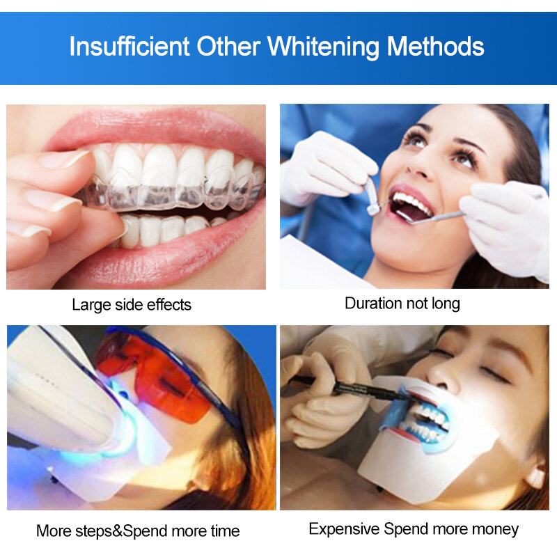 2 ชิ้น/กล่องฟันแห้งฟันฟอกสีฟันเจลเหนียว Whitening Strip ยืดหยุ่นสูงสุขอนามัยในช่องปากยาสีฟัน