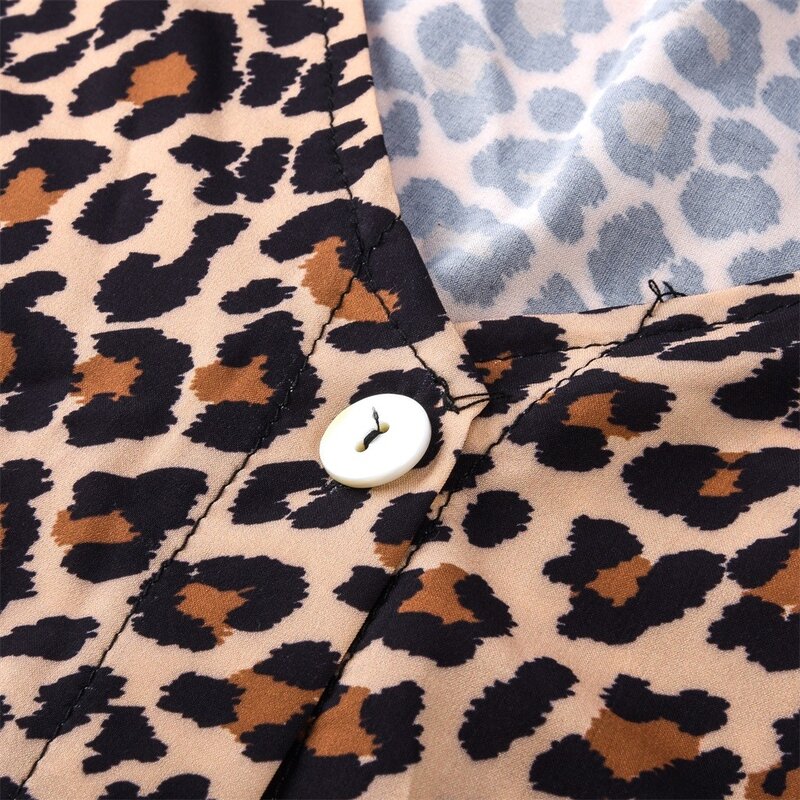 Vestido holgado informal de manga corta con estampado de leopardo para mujer, traje Sexy para fiesta y playa