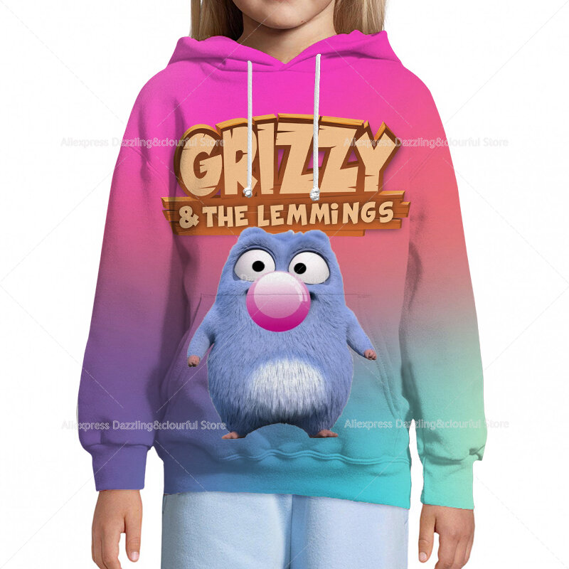 Sunlight niedźwiedź Grizzly bluzy dzieci Cartoon maluch nadruk zwierzęta swetry dzieci ubrania topy chłopcy dziewczęta bluzy