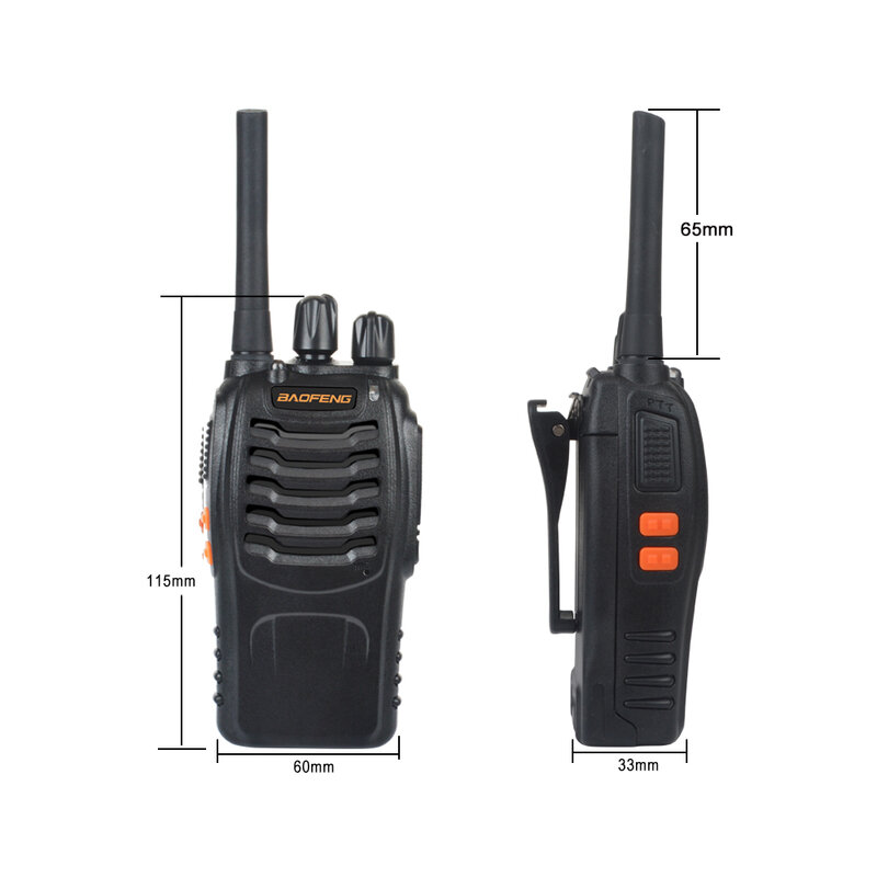 2 개/짝 USB 충전기 Baofeng BF-888H UHF 400-470MHz 16CH 복스 휴대용 양방향 라디오 bf-888h