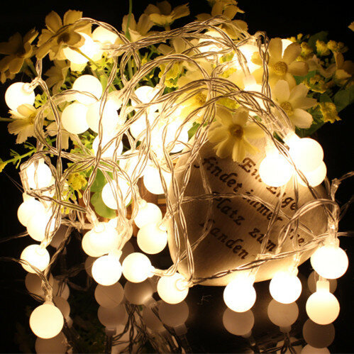 Batería de bola LED Cadena Luz de Navidad Decoración de fiesta de boda 