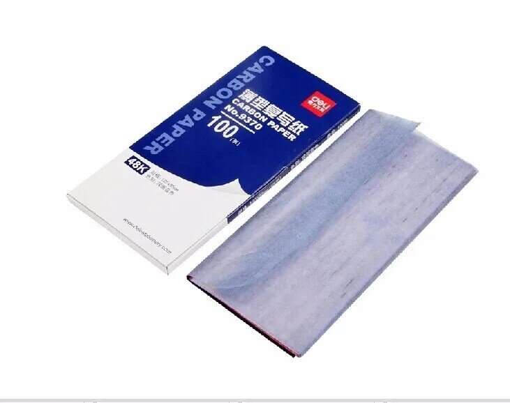 Papel de carbono azul de 100 piezas, tamaño 48K, 18,5x8,5 cm, papel de carbono rojo de alta calidad