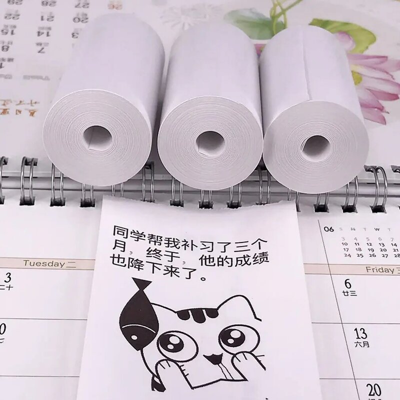 5 Rolls Printable Sticker Paper Roll Direct Thermal Paper 57*30mm for PeriPage A6 Pocket PAPERANG P1/P2