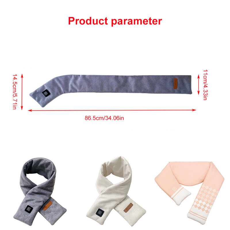 2021 New Heated Scarf Winter Scarf USB Electric Heated Neck Wrap with 3 Heating Levels for Men and Women Universal Fast delivery