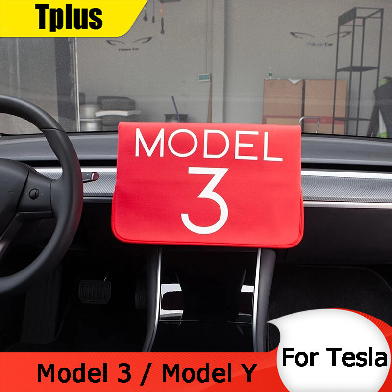 Ekran nawigacji samochodowej Tplus osłona przeciwsłoneczna dla modelu Tesla 3 2021/ Model Y osłona ekranu pyłoszczelna i wodoodporna z Logo listu