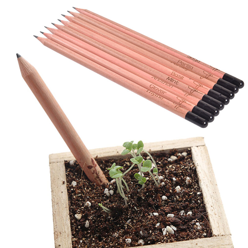Idea-Juego de lápices de germinación para cultivo, Mini lápiz de escritorio para plantas en maceta, 8 Uds.