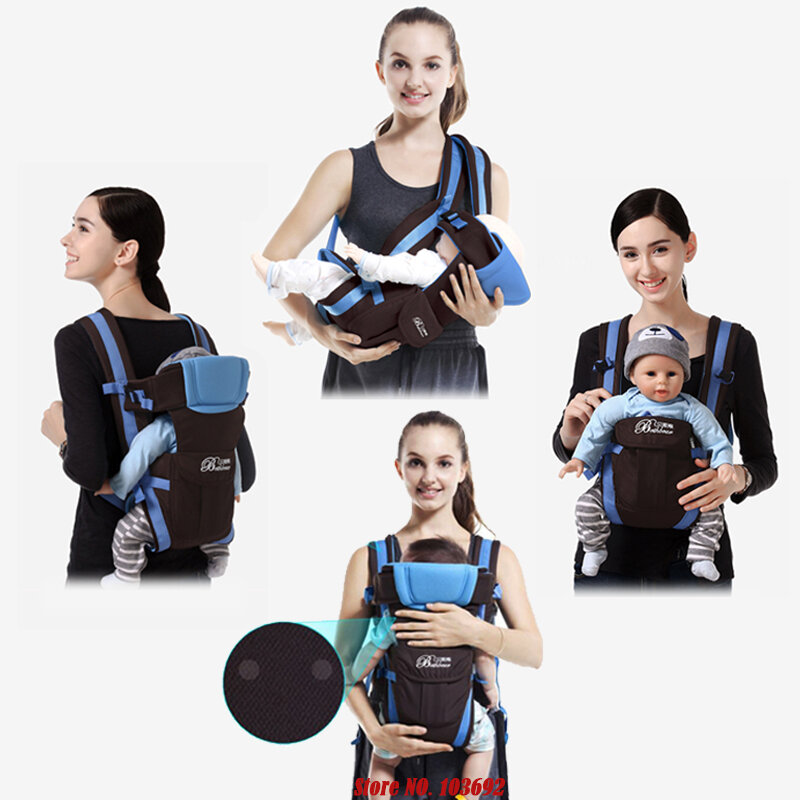 Ergonomische Draagzak 0-30 Maanden Ademende Voorkant 4 In 1 Baby Comfortabele Sling Backpack Pouch Wrap Baby kangoeroe Nieuwe