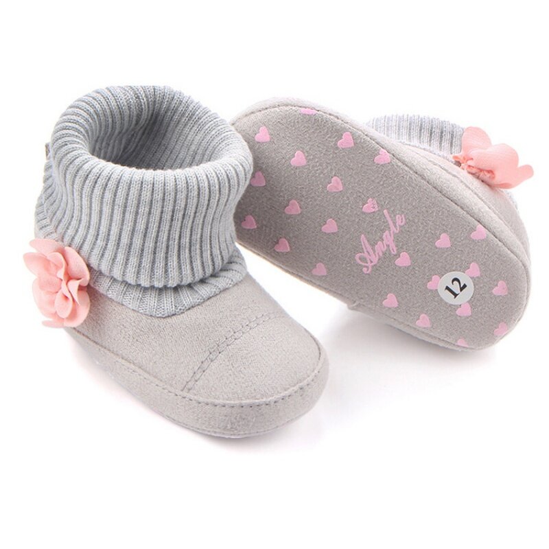 Musim Gugur Musim Dingin Hangat Sepatu Bayi Crib Dorong Bayi Pertama Walkers Anak Balita Bayi Baru Lahir Bunga Sepatu Anak Perempuan Padang Salju Sepatu