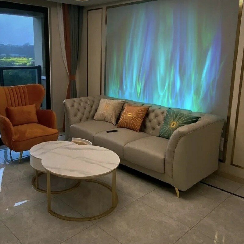 Lámpara de lavado de pared dinámica 3D, luz de pared para sala de estar, dormitorio, comedor, bar, lámpara de patrón de agua, lámpara de atmósfera de pared de fondo