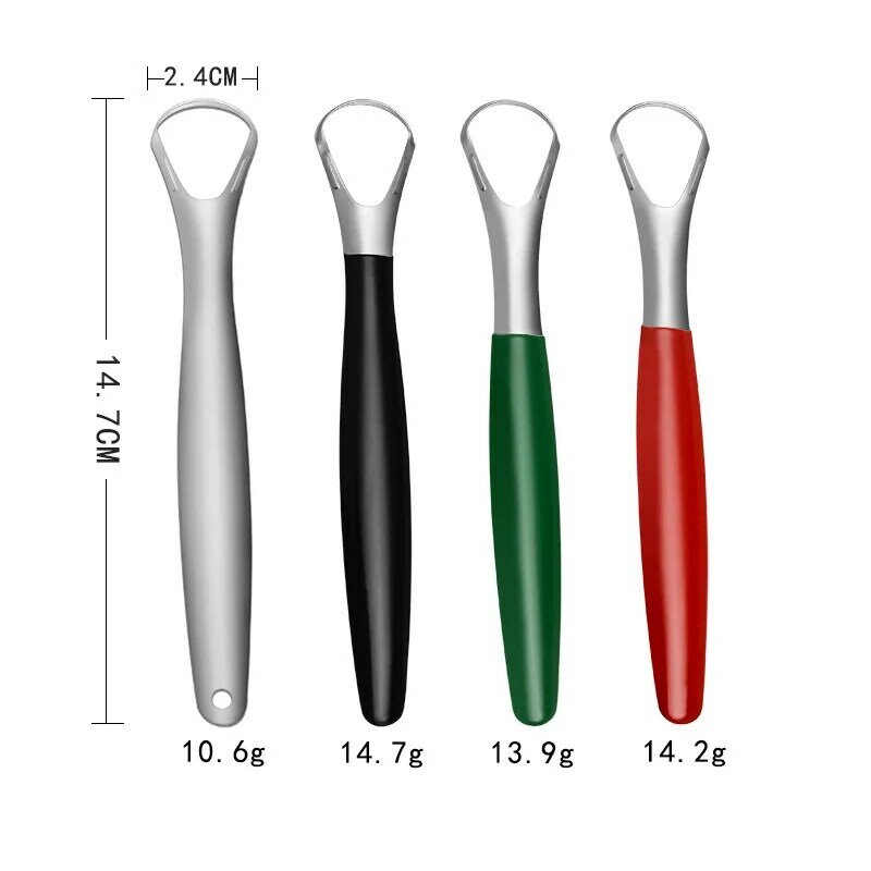 1pcs Stainless Steel Hand-Held Tongue Scraper Brush Tongue Coating Cleaner Tongue Coating Brush Tongue Odor Removal
