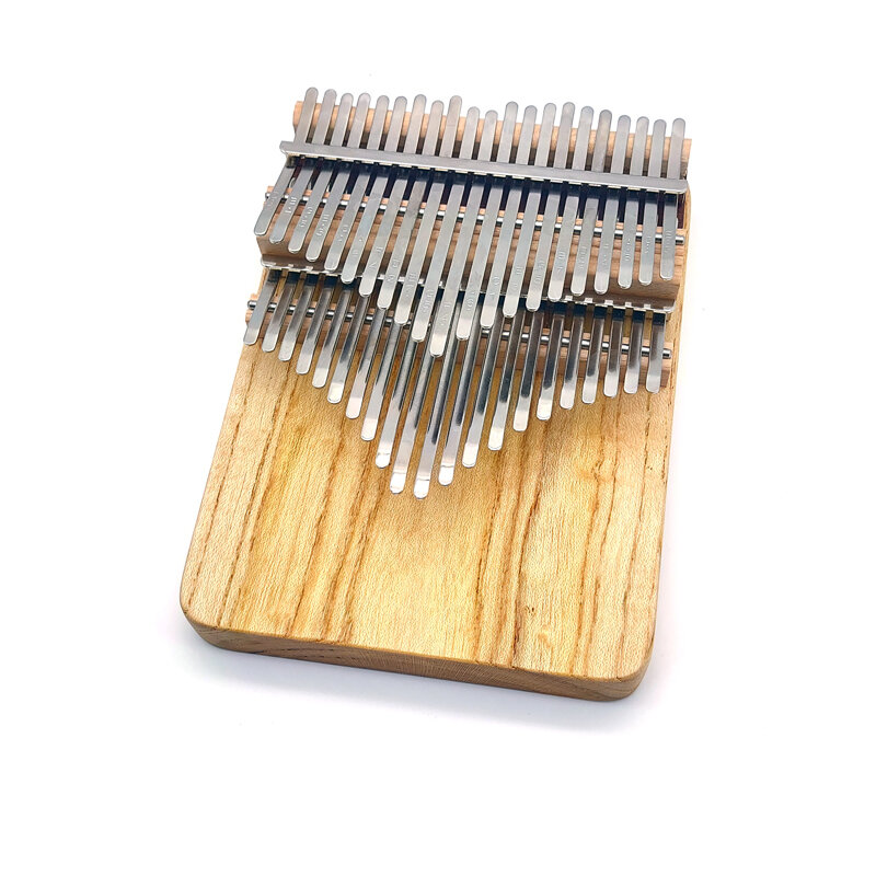Chromatic Kalimba 42 Keys Handmade Thumb Piano Double Row Keyboard Log Color Wooden Musical Instrument