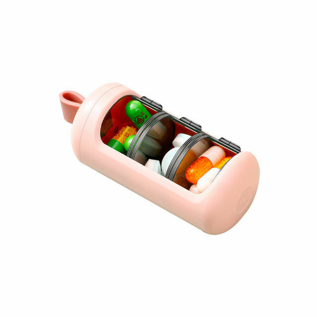 Weekly Pill Organizer BPA ฟรีสำหรับเดินทางแบบพกพาซีล Mini 1วันกล่องยาเม็ดเส้นใย Pill กรณี Dispenser