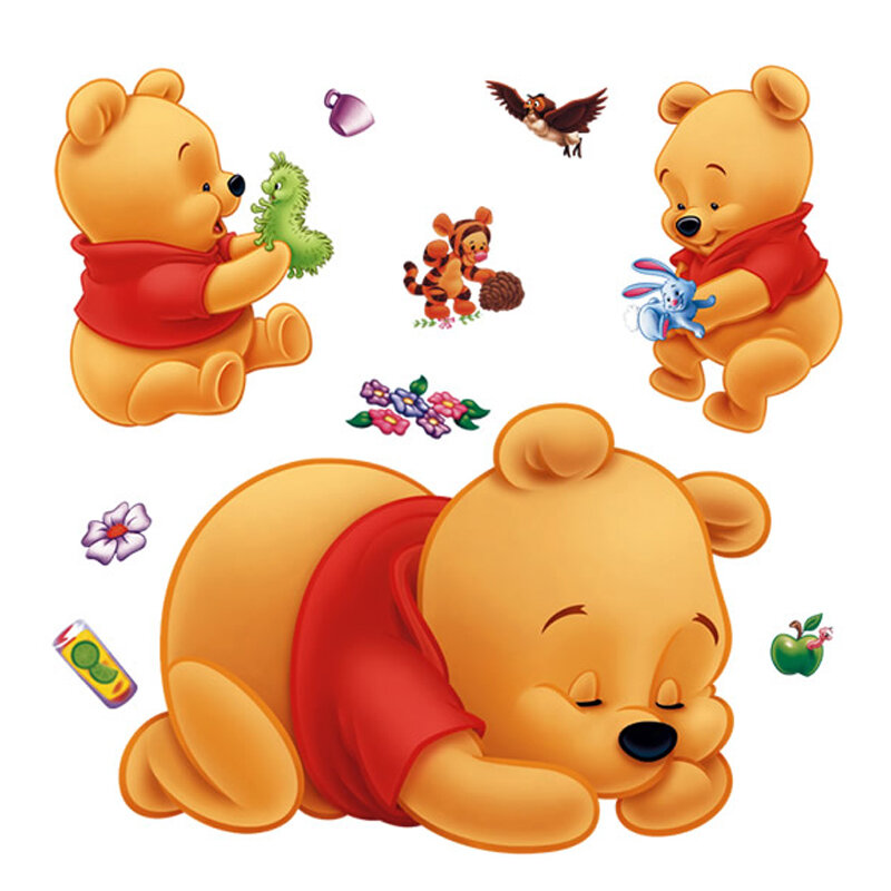 3d winnie the pooh wall stickers for kids rooms removable baby bedroom cartoon nursery children boys wall decals
