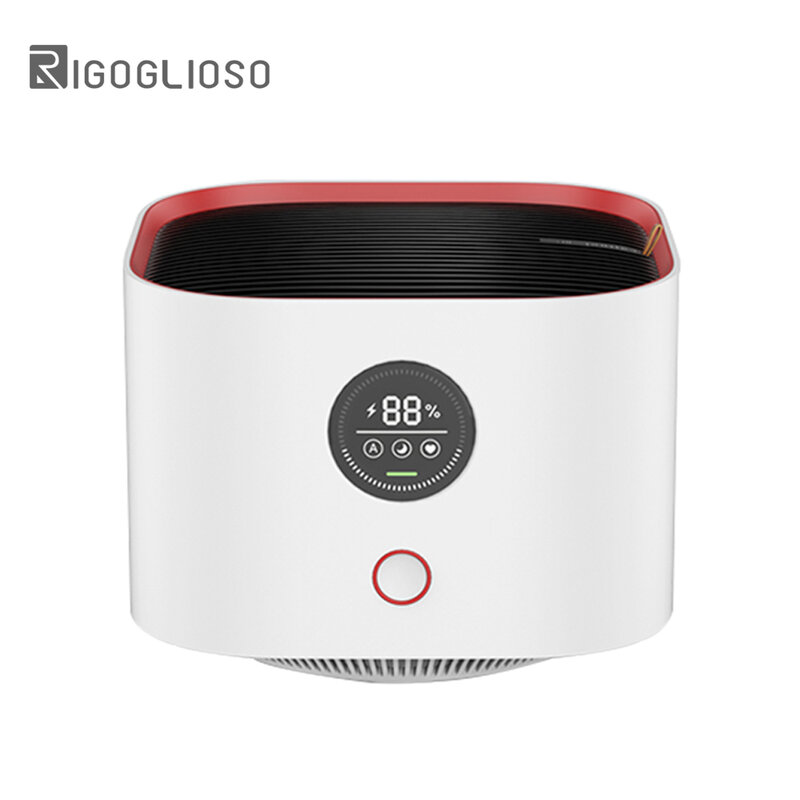 RIGOGLIOSO 데스크탑 공기 청정기 전자 Fliter 빨 공기 필터 LED 스크린 음이온 공기 청정기 가정용 공기 청정기