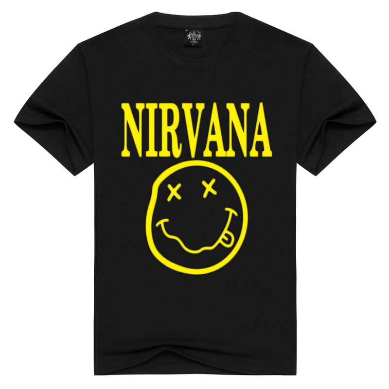 Nirvanas-camisetas de manga corta para hombre y mujer de camisas de algodón con cuello redondo holgadas y camisetas estampadas de sup