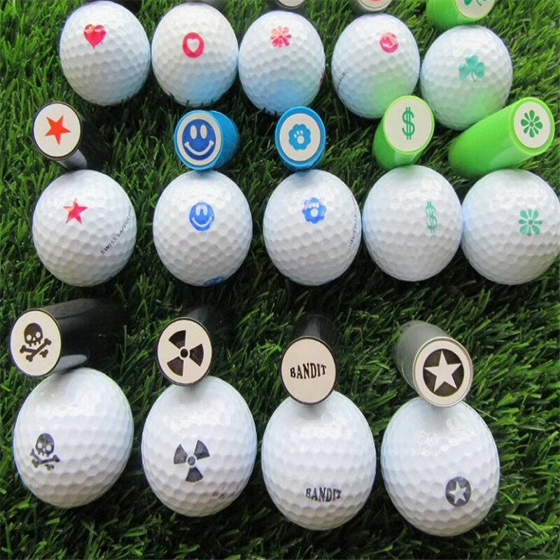 Nieuwe Golfbal Stamper Stempel Marker Indruk Seal Sneldrogende Plastic Veelkleurige Golf Adis Accessoires Symbool Voor Golfer Gift 00