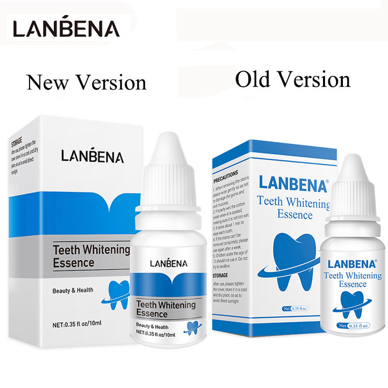 LANBENA تبييض الأسنان جوهر مع مسحات الأسنان تبييض تبييض المصل نظافة الفم السائل إزالة البقع البلاك