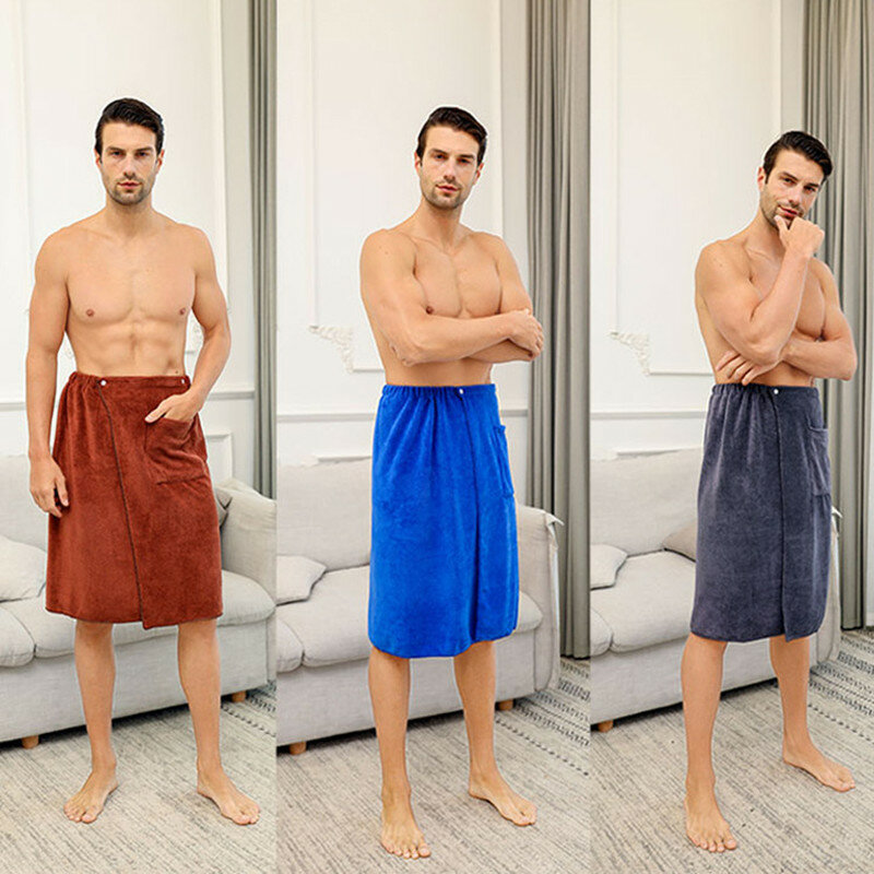 Мужские Мягкие банные халаты, банное полотенце для душа, сауны, тренажерного зала, купания, отдыха, спа-ванны, пляжное полотенце, банное поло...