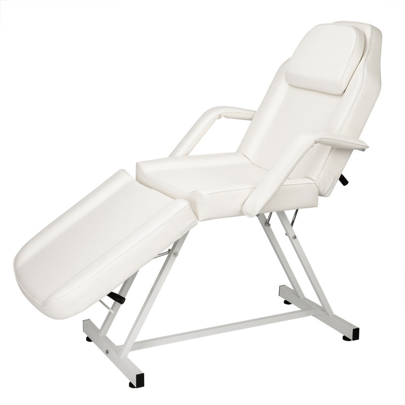 HZ015-Silla de salón de belleza, sillón de barbero de doble uso, sin taburete pequeño, color blanco
