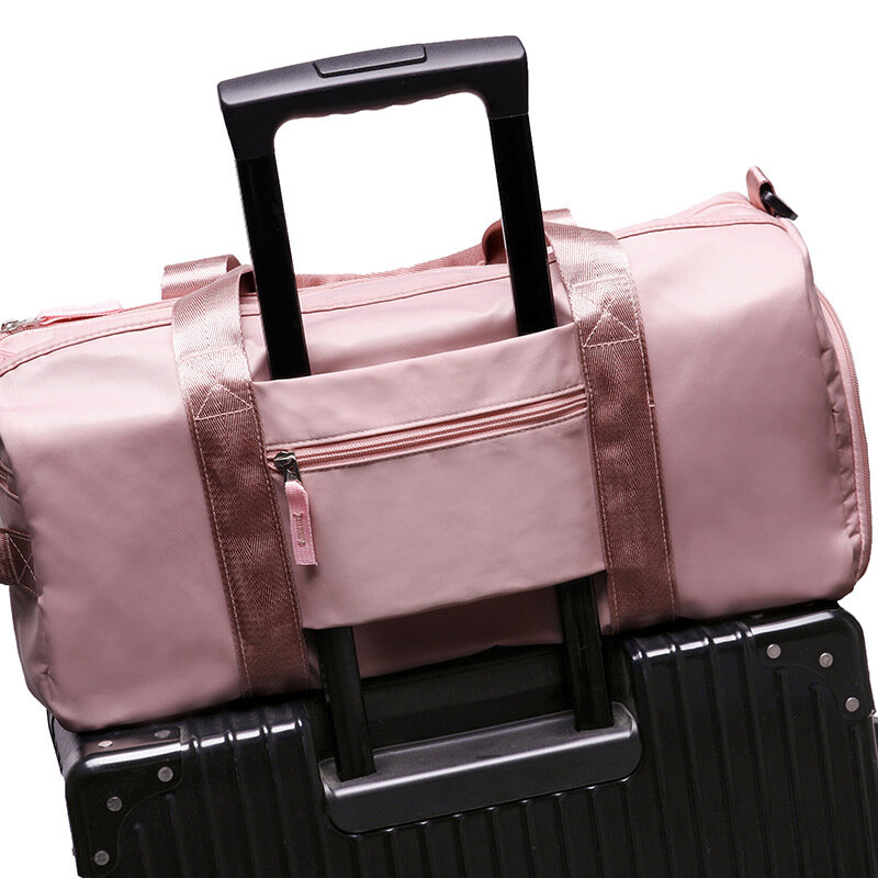 Bolsa de viagem de grande capacidade feminina, bagagem de viagem, duffle, saco de bagagem multifuncional para mulheres