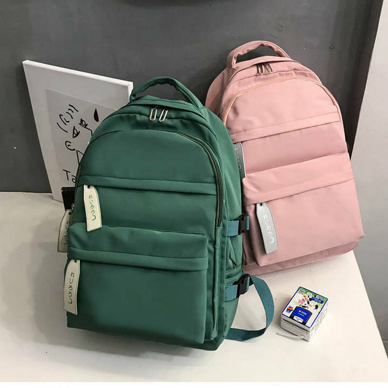 十代の学校のバックパック女性ピンク十代の学生bookbags大容量ナイロン防水中学校バッグ学校新しい