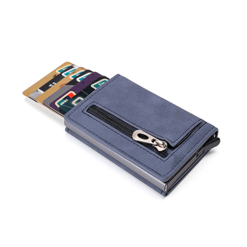 Billetera de cuero RFID 2022 con nombre personalizado para hombre, tarjetero magnético multifunción con compartimento para notas y bolsillo para monedas