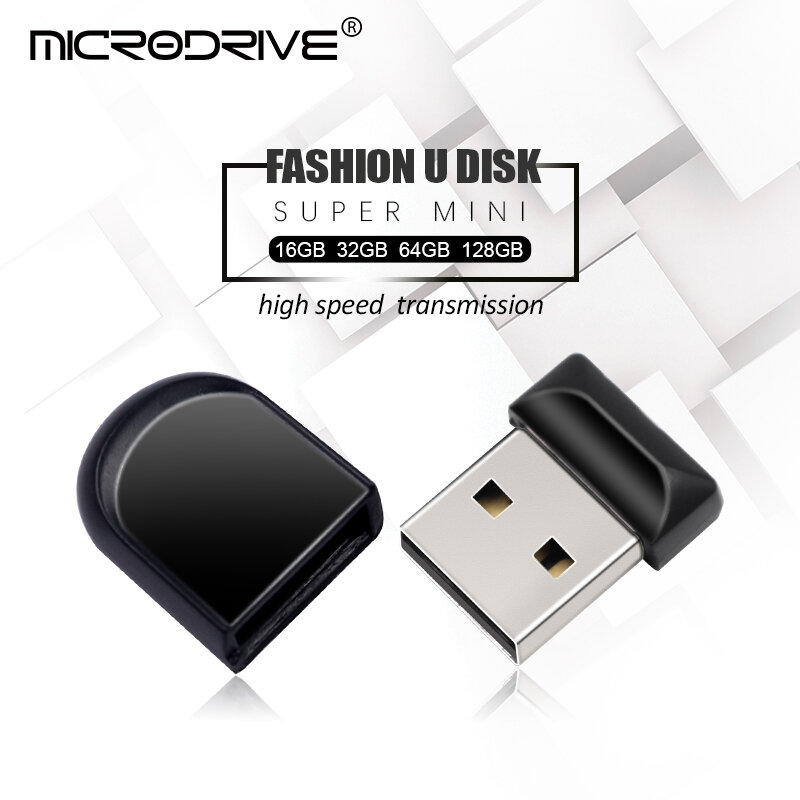 Mini clé USB 2.0 noire, support à mémoire de 8GB 16GB 32GB 64GB 128GB, lecteur Flash, petit disque U, meilleur cadeau