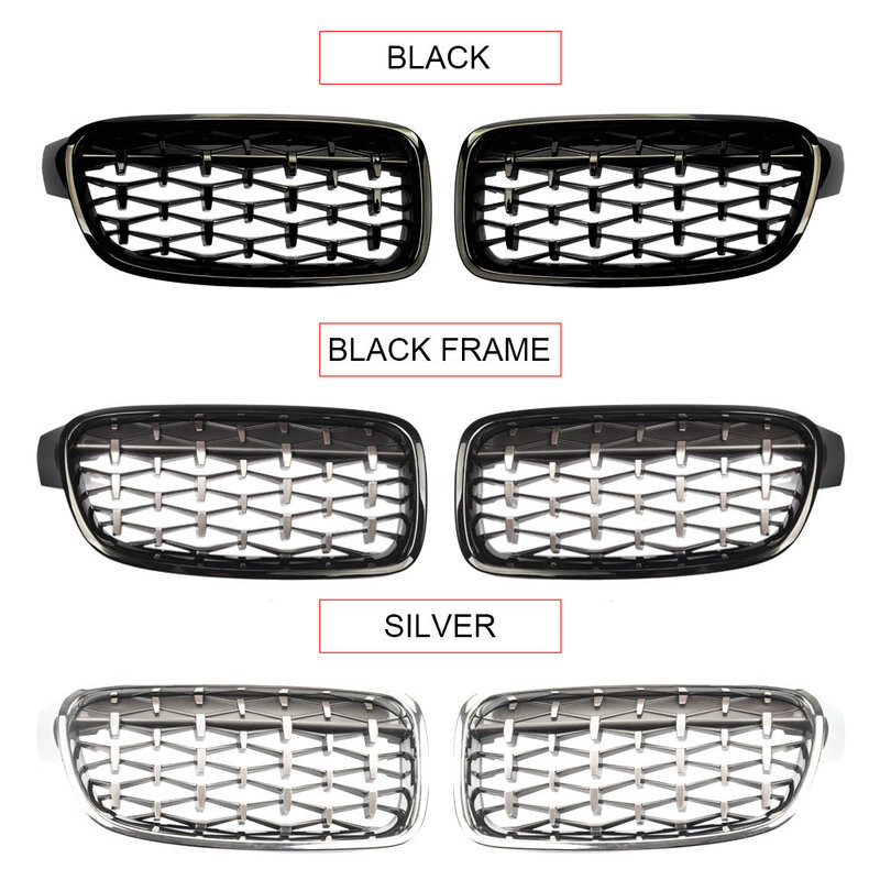 Car Front Bumper Racing Grill for BMW 3 Series F30 F31 F35 320i 328i 335i 2012-2018 Diamond Grille Kidney Replacement Grilles