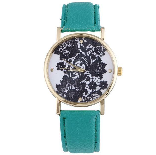 Reloj de moda para mujer, pulsera redonda analógica blanca, de cuarzo negro, elegante