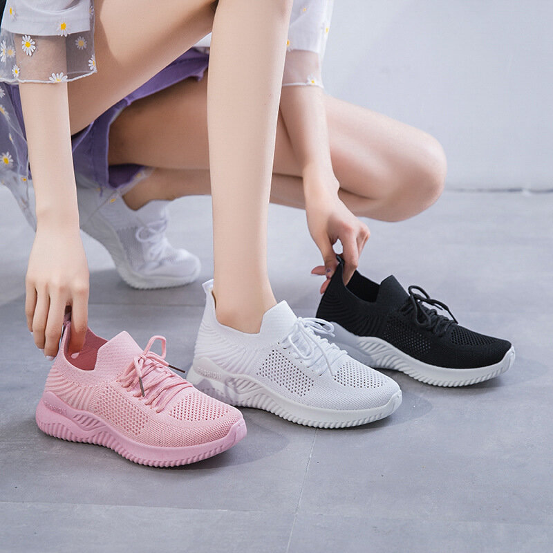 النساء أحذية عالية الجودة النساء أحذية رياضية المتسكعون النسخة الكورية من كل مباراة حذاء أبيض شبكة تنفس الأحذية العصرية الأحذية