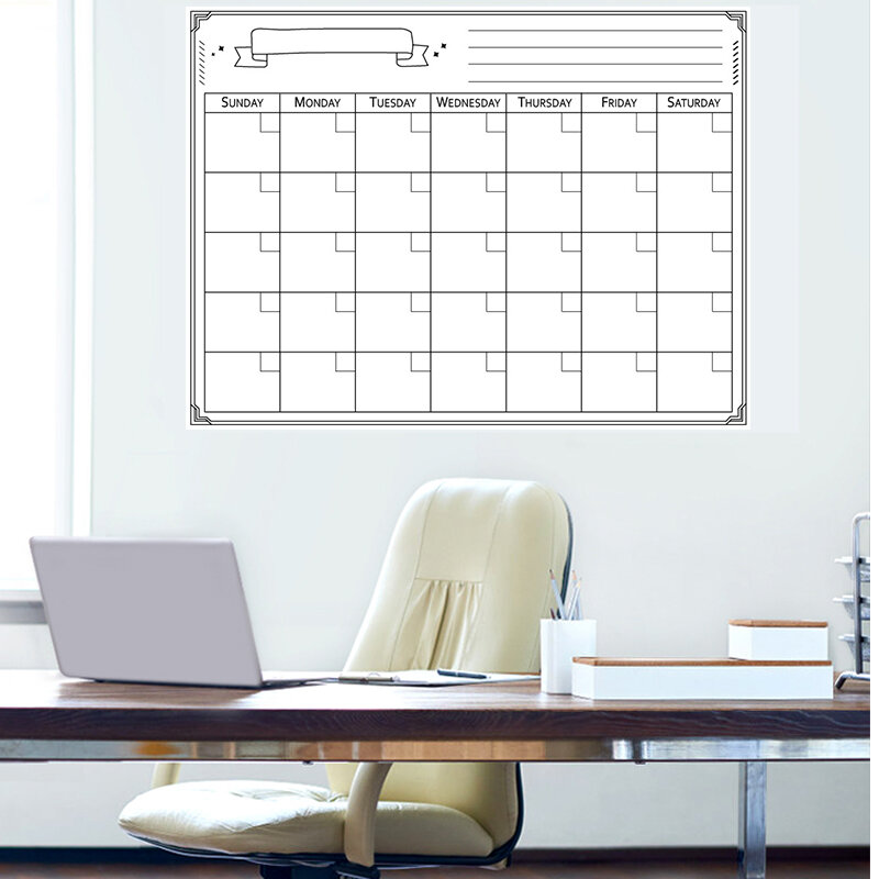 Magnetico settimanale mensile frigorifero magneti piano calendario adesivo murale cancellabile lavagna pennarello lavagna Memo tavolo da disegno