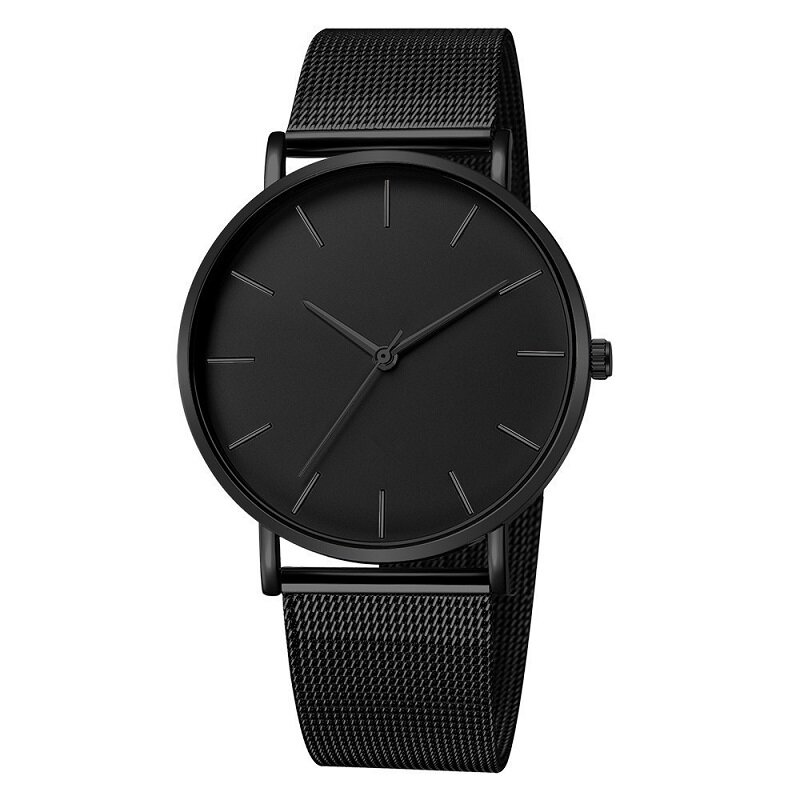 Luxury นาฬิกาผู้ชายตาข่าย ULTRA-บางสแตนเลสสีดำนาฬิกาข้อมือชายนาฬิกานาฬิกา reloj hombre relogio masculino