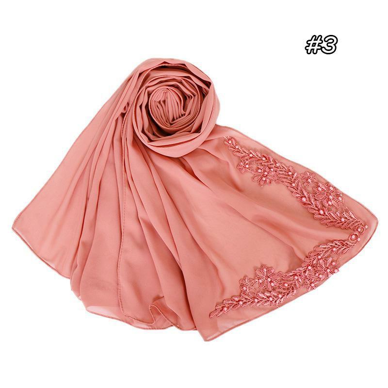 Chal de gasa para la cabeza, pañuelo de alta calidad, Hijab musulmán, bordado simple, 180cm x 70cm