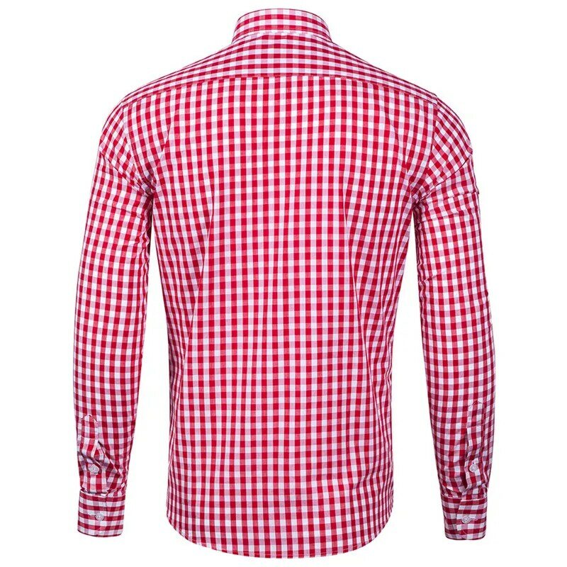 100% Full Cotton Plaid Business Casual Shirt Men Long Sleeved Flannel High Quality Fashion tops drop shipping