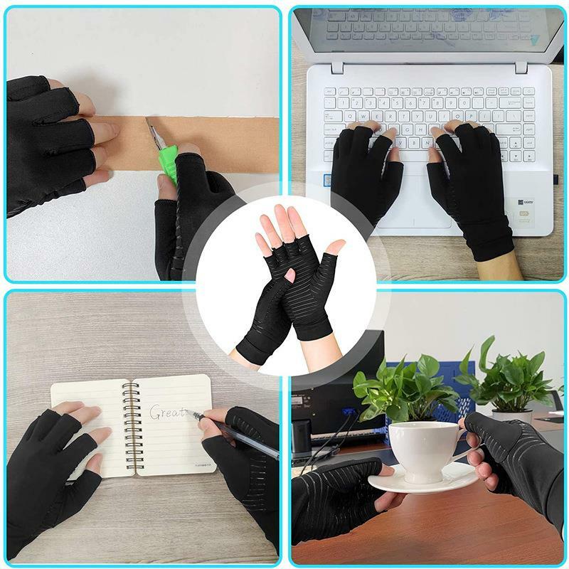 Gants de Compression pour femmes, 1 paire, Anti-arthrite, soulagement des douleurs articulaires, sangle de thérapie du doigt moyen, Support de poignet, gants de thérapie antidérapants