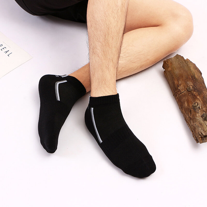 Эластичные формирующие мужские носки молодежные короткие хлопковые носки удобные высококачественные носки летние Нескользящие мужские н...