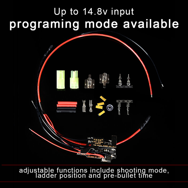 1pcs Version 1.7 T238 Programmable MOSFET Electronic Fire Control Module For XWE M4 / JM Gen.9 / FB / Jingji / JQ No.2 Gearbox