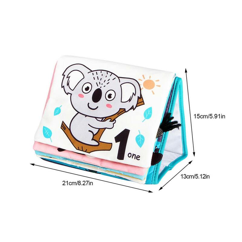 Libro di stoffa Baby First Soft Educational Animal Cloth Book tessuto sicuro libri di stoffa per bambini come giocattoli di piega per l'educazione precoce per E