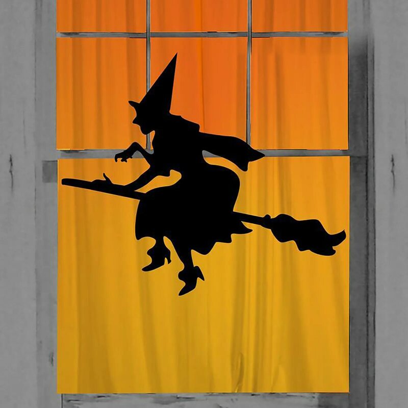 Impreza o motywie horroru dostarcza Halloween dekoracja okienna Halloween drzwi naklejka do dekoracji ścian straszna czarownica Halloween do odmu Decor