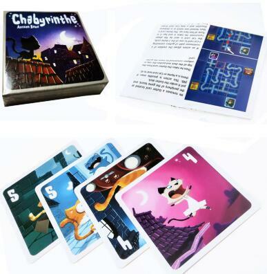 Chabyrinthe jogo de tabuleiro versão em inglês completo para a família festa jogando cartas jogo 43 cartas/conjunto