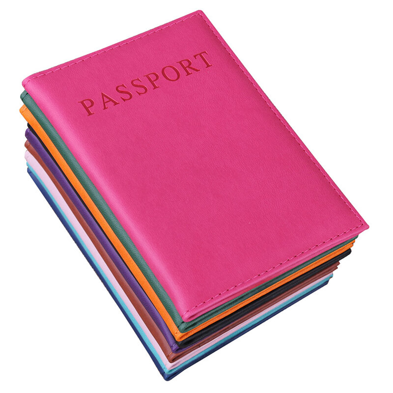 TRASSORY Allochromatic Embossed Leather Passport Wallet Colorful Travel Organizer Passport Pouch Holder Folder