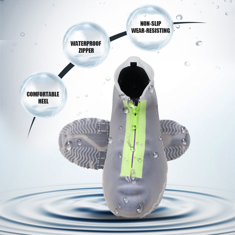 ซิลิโคนกลางแจ้งรองเท้า Latex ขี่ฝน Reusable ฝุ่นกันน้ำ Non-Slip สวมใส่เท้า HOT