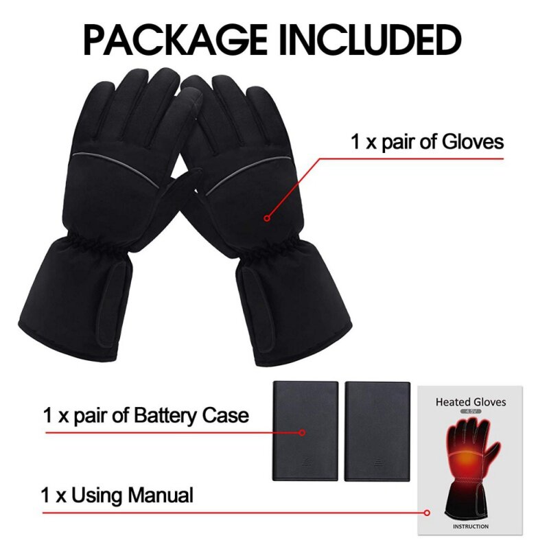 Winter Thermal Gloves Waterproof Electric Heated Gloves Battery Powered For Ski Climbing Heating Gloves Sports