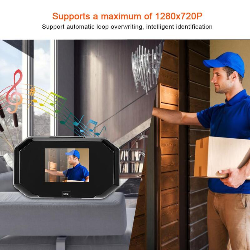 Mirilla Digital inteligente para puerta, Visor de puerta de 3 pulgadas, 720P, pantalla HD, timbre, cámara de vídeo de seguridad