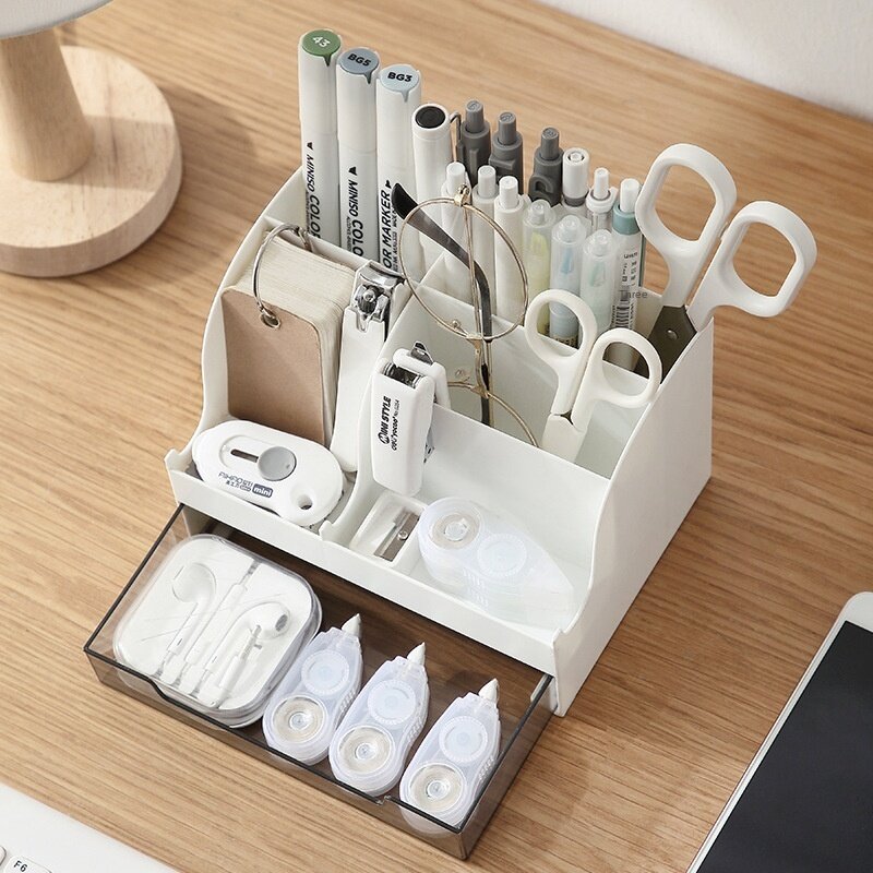 Desktop Makeup Storage Boxes drawer student stationery creative office dressing table storage plastic pen holder organizer