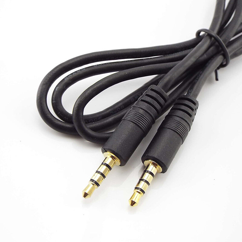Câble d'extension Audio Jack 3.5 à 3.5mm, 1 pièce, câble mâle vers mâle stéréo Aux 4 pôles, adaptateur pour casque de voiture, plaqué or