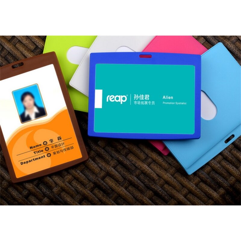 86x54mm Id Card Holder Horizontal Vertical With Original Lanyard For Students Business Staff